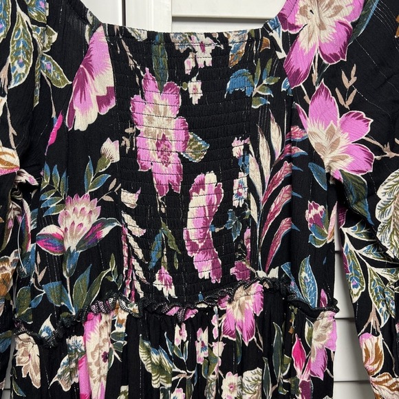 Jessica Simpson Damia Floral Balloon Sleeve Ruffle Tiered Maxi Dress Small NWT - Picture 13 of 16